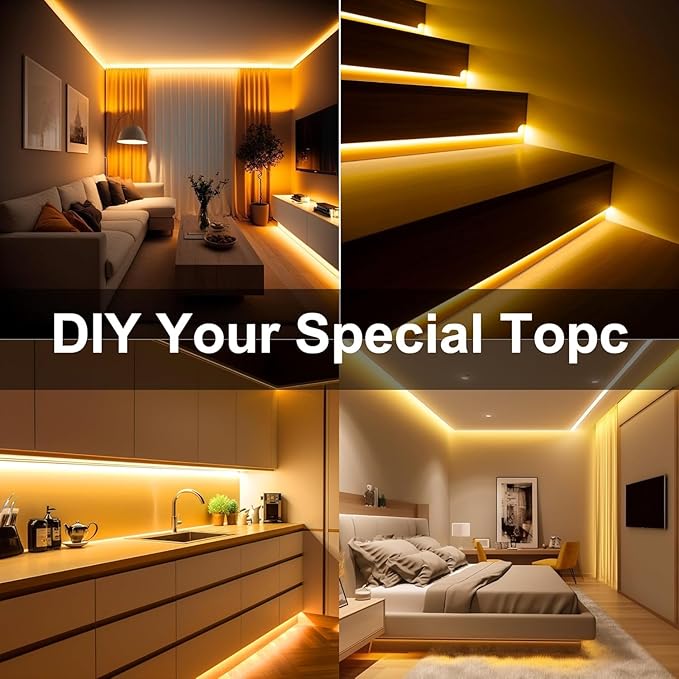 COB LED Strip, Warm White LED Strip Lights 16.4ft, 3000K COB LED Light Dimmable - Image 6