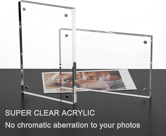 Meetu Acrylic Picture Frame 5x7 Tabletop Photo Frame Magnetic Double Sided - Image 6