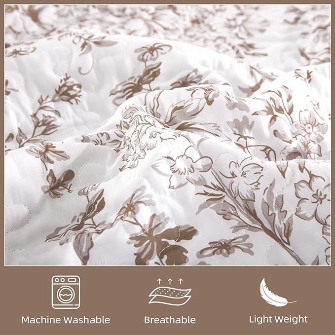 WONGS BEDDING King Size Quilt Set, Botanical Quilt - Image 5