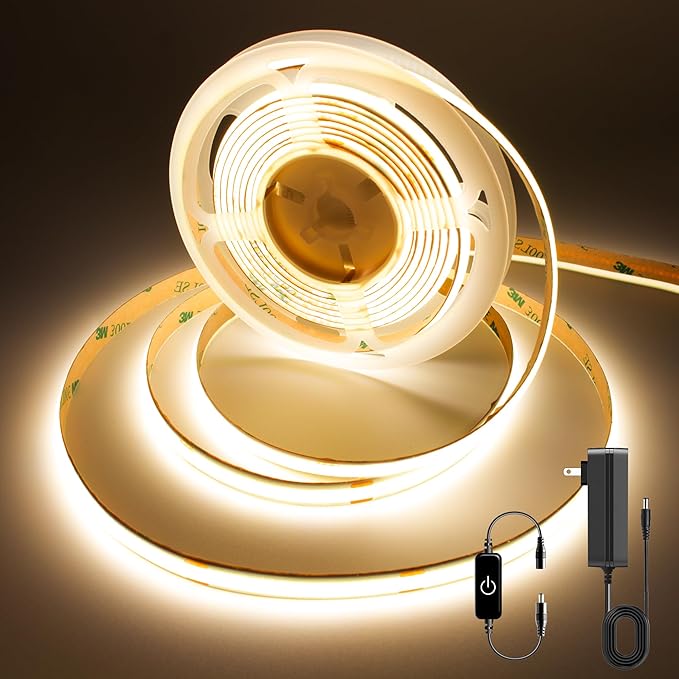 COB LED Strip, LED Strip Lights 3M/9.84ft, Touch Dimmable LED Strips, 3000K by PanderyCOBLightUPYourLife