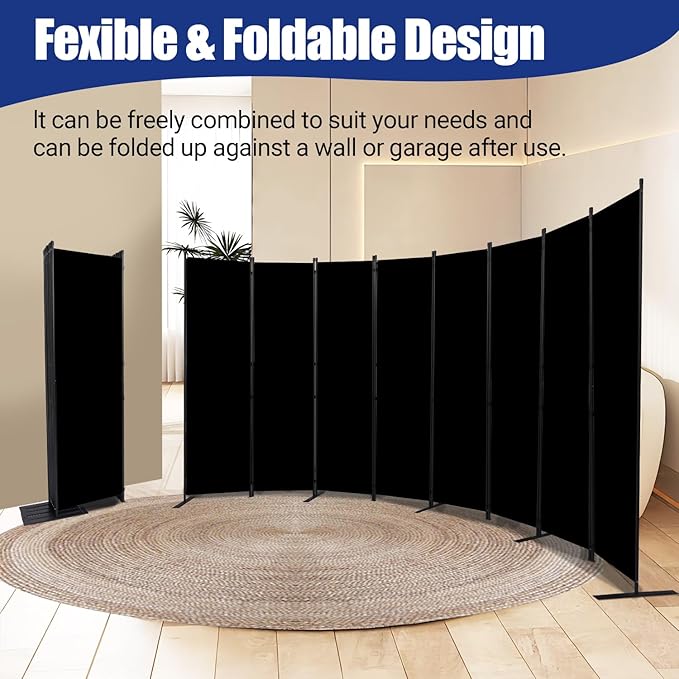 Room Divider and Folding Privacy Screens 8 Panel, 14.67 Ft Wide Partition Room - Image 4