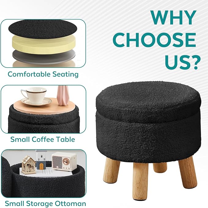 FIMIVIBI Small Foot Stool Ottoman - Image 3