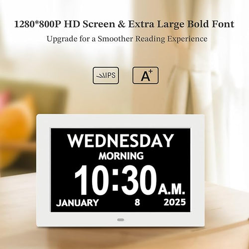 10.1'' Digital Clock, 1280*800p HD Extra Large Display, Dementia Clock - Image 2