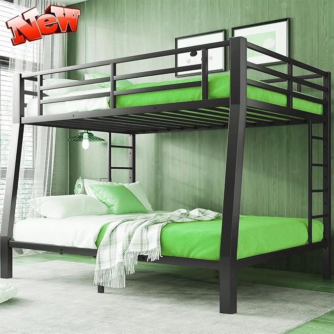 Upgraded & Stronger Heavy Duty Metal Full XL Over Queen Bunk Bed by Unknown