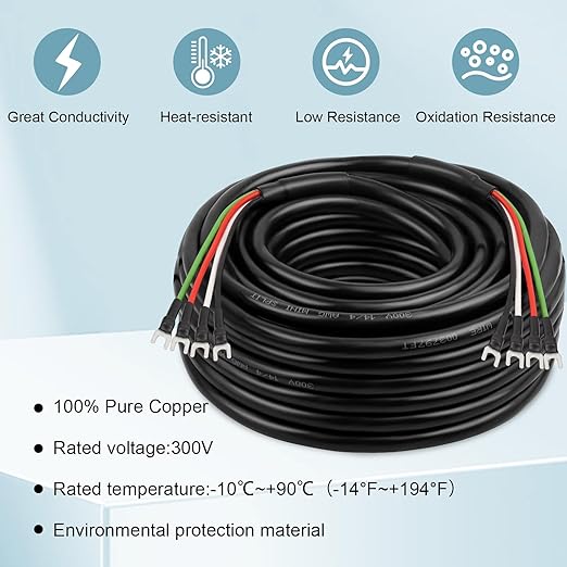 MOOKEERF 14/4 AWG Mini-Split Cable - 75FT 14 AWG 4 Conductor Control Cable 300V - Image 3