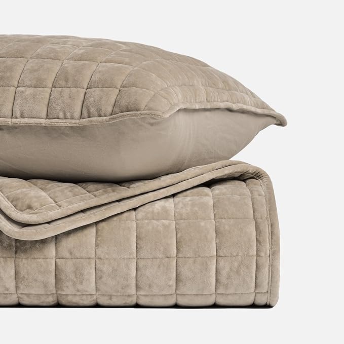 RECYCO Luxury Velvet Quilt Set, California King 118'' x 106'' Oversized - Image 5