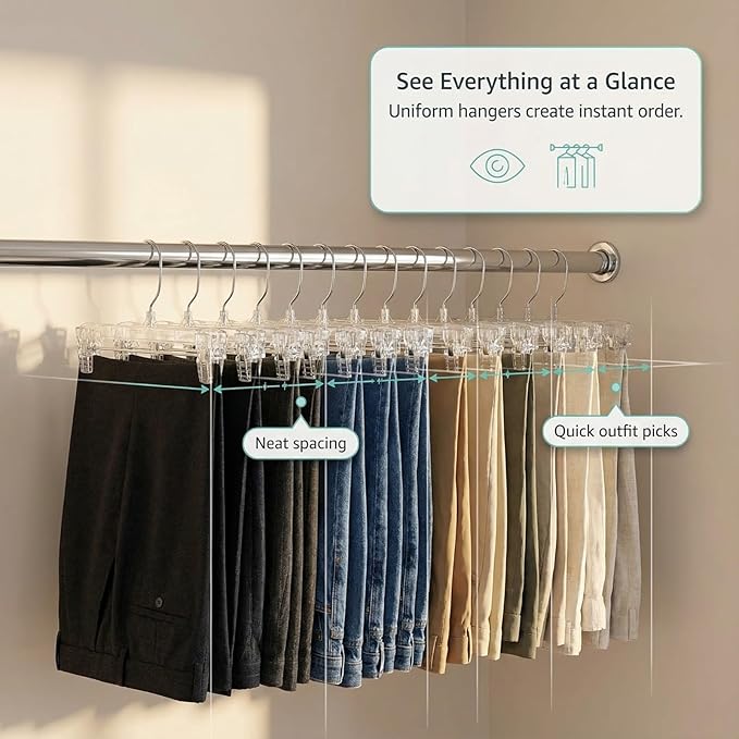 DEILSY™ Pants Hangers with Clips – Space Saving Pants Hangers - Image 4
