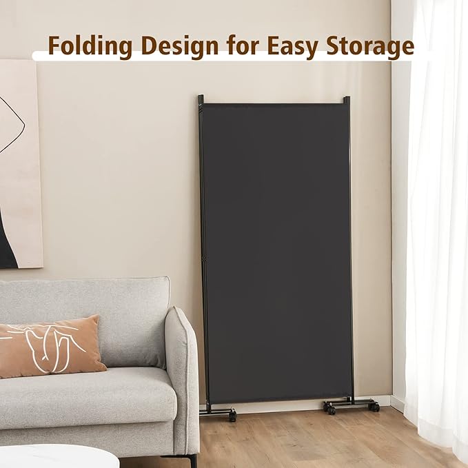 GOFLAME 3 Panel Folding Room Divider, 6FT Rolling Privacy Screen - Image 6