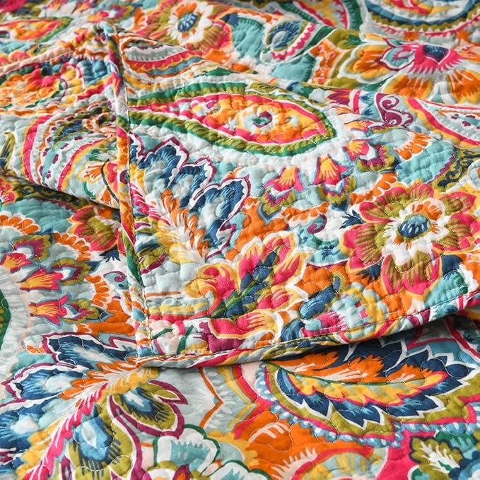 Cotton Bedspread Quilt Sets, Reversible Bedding Coverlet Sets Comforter - Image 9
