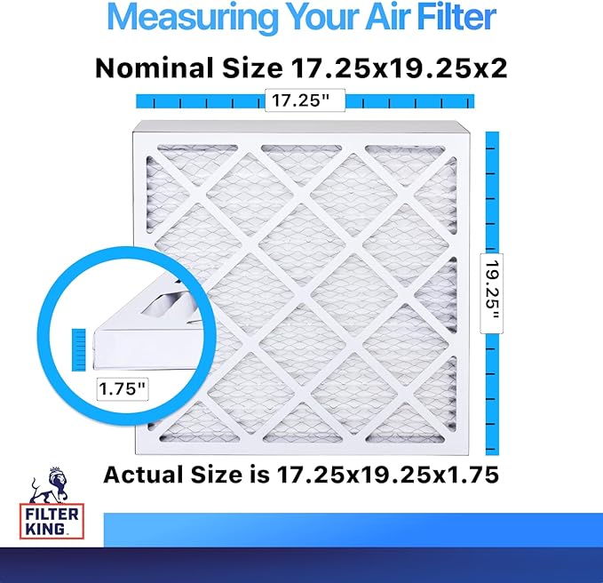 Filter King 17.25x19.25x2 Air Filter | 4-PACK | MERV 8 HVAC Pleated A/C Furnace - Image 2