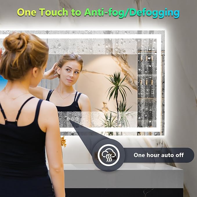 YEELAIT 72x36 Inch RGB LED Bathroom Mirror Front Light and RGB Backlit Lighted - Image 5