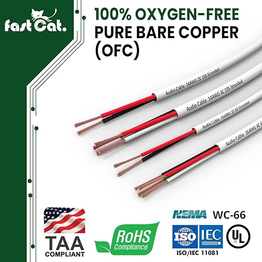 fast Cat. Speaker Wire 16 Guage 2C, UL Listed & CMR/CL3R-FT4 Rated - Image 4