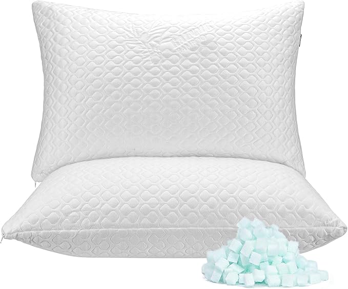 Memory Foam Pillows Queen Size Set of 2 by RainmrBedding