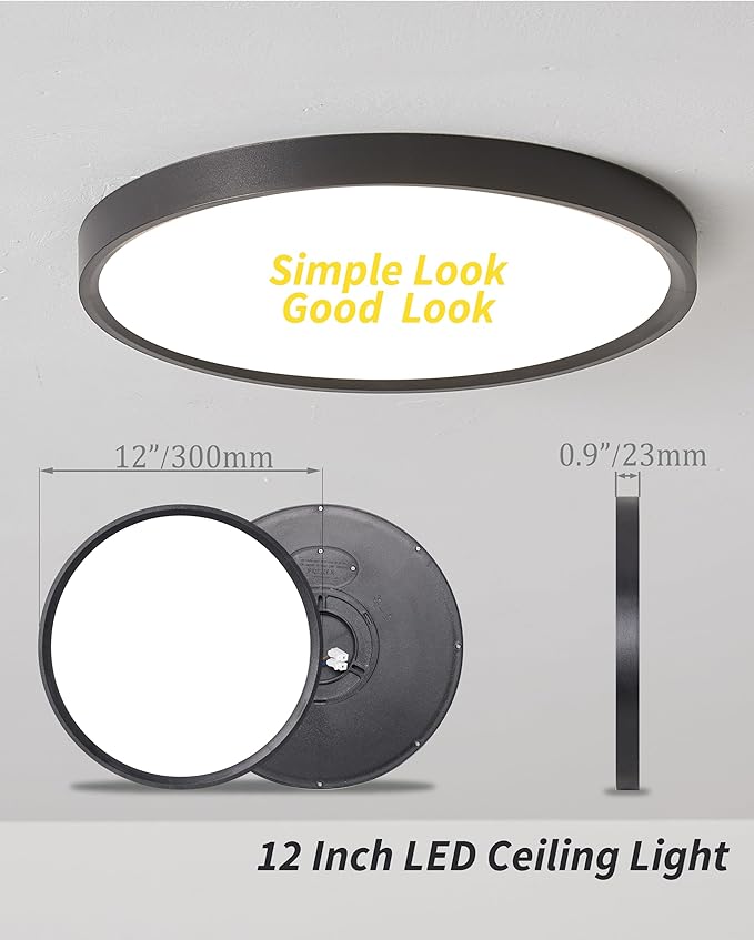 4Pack 12 Inch Remote Control Dimmable LED Flush Mount Ceiling Light Panel - Image 6