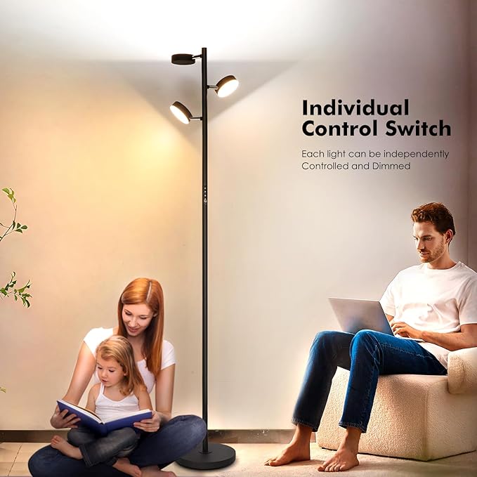 LED Tree Floor Lamp with Remote & Touch Control, 3 Heads Adjustable Dimmable - Image 6