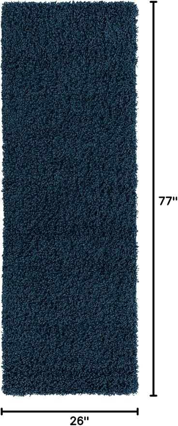 Unique Loom Solid Shag Collection Area Rug - Image 2