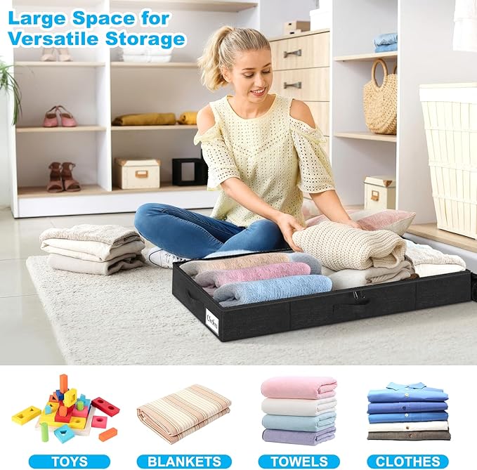 Under Bed Storage Container Bins 2 Pack, 4.5 Inch Slim Low Profile Underbed - Image 3