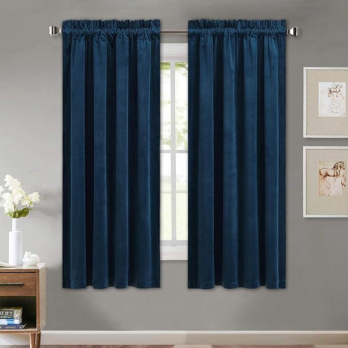 StangH Navy Blue Velvet Curtains by StangH