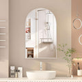 Arched Medicine Cabinet with Mirror, Brushed Nickel Mirror Cabinet with Storage by Mepplzian