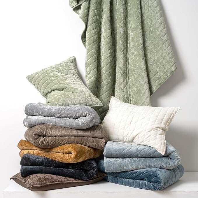 RECYCO Luxury Velvet Quilt Set King Size Bedding Sets, Ultra Soft Velvet - Image 7