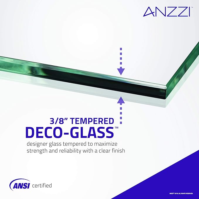 ANZZI 72" x 30" Frameless Shower Door in Polished Chrome, Water Repellent Glass - Image 6