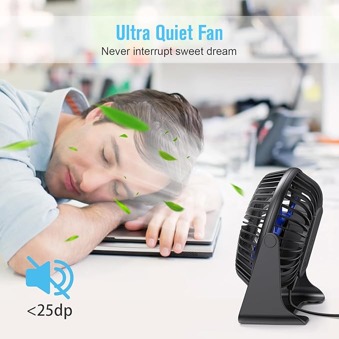BESKAR USB Small Desk Fan, Portable Fans - Image 5