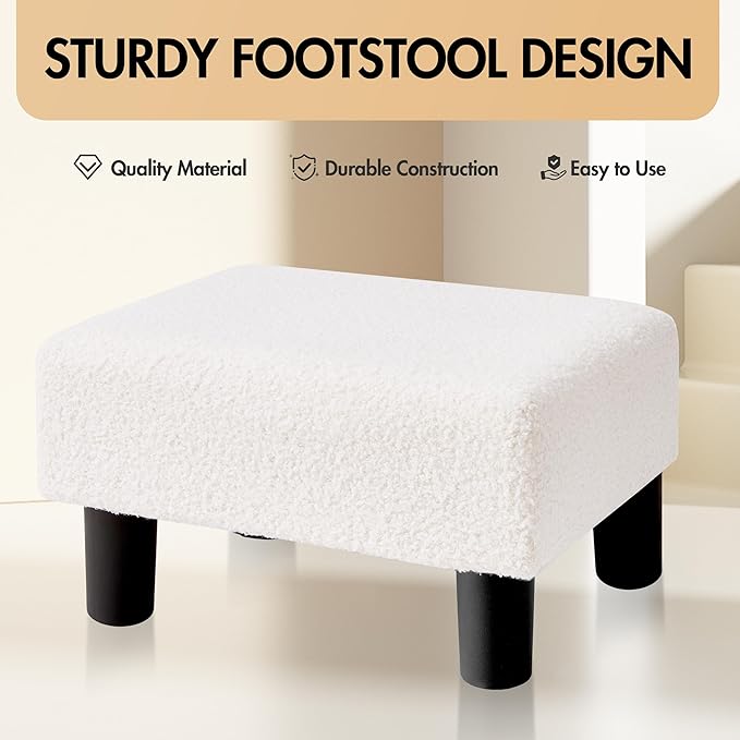 BRIAN & DANY Small Foot Stool Ottoman, Footstool - Image 3