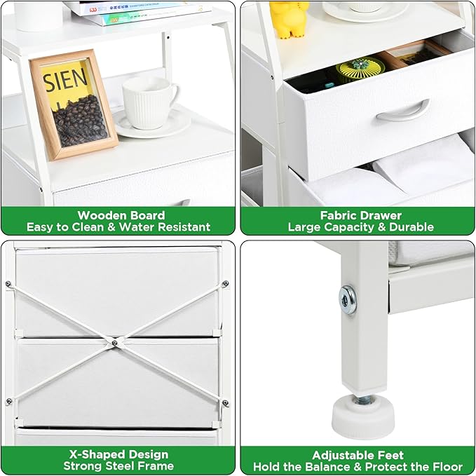 Dresser with 4 Drawers, Fabric Storage Tower - Image 6