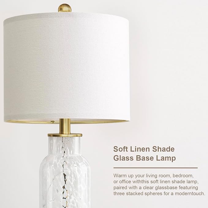Oneach 22" Glass Table Lamps Set of 2, Nightstand Lamp - Image 6