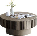LKTART Round Coffee Table for Living Room, Accent Fluted Drum Coffee Table by LKTART