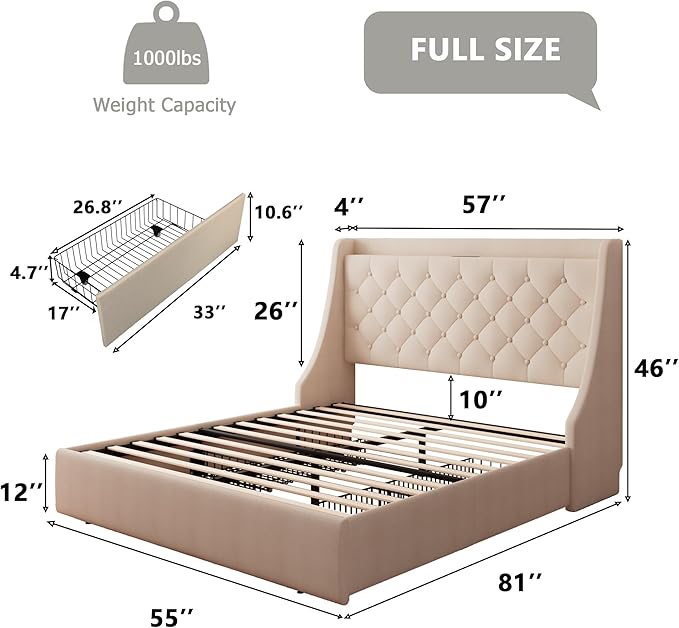Feonase Upholstered Full Size Bed Frame - Image 7