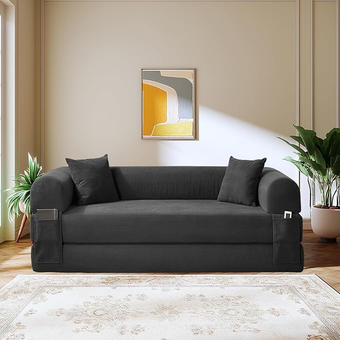 Convertible Sofa Bed, Corduroy Pull Out Couch Boneless Couches - Image 2