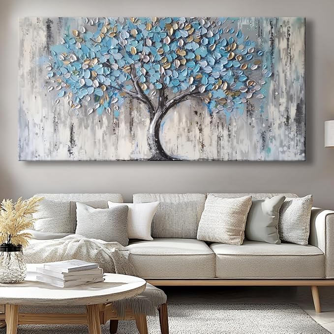 Blue Tree Canvas Wall Art - Image 7