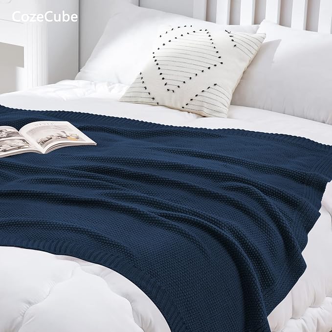 CozeCube Navy Blue Throw Blanket - Image 5