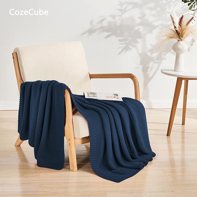 CozeCube Navy Blue Throw Blanket - Image 5