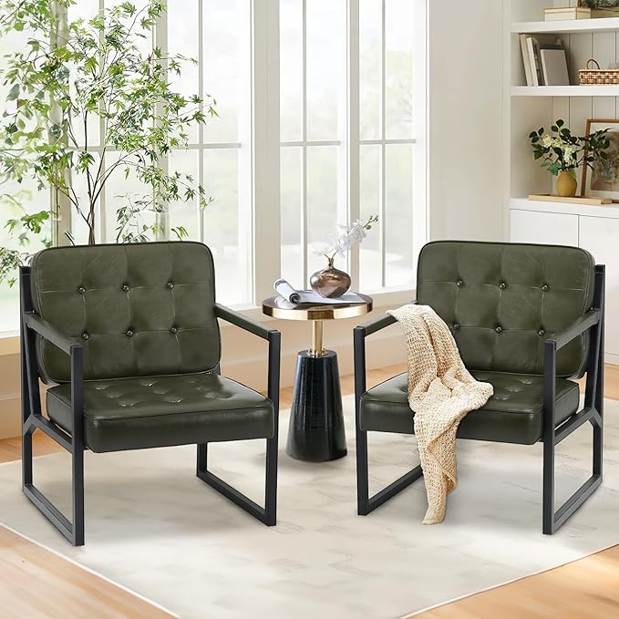 COLAMY Accent Chairs Set of 2, Modern Accent Arm Chairs by COLAMYHOME