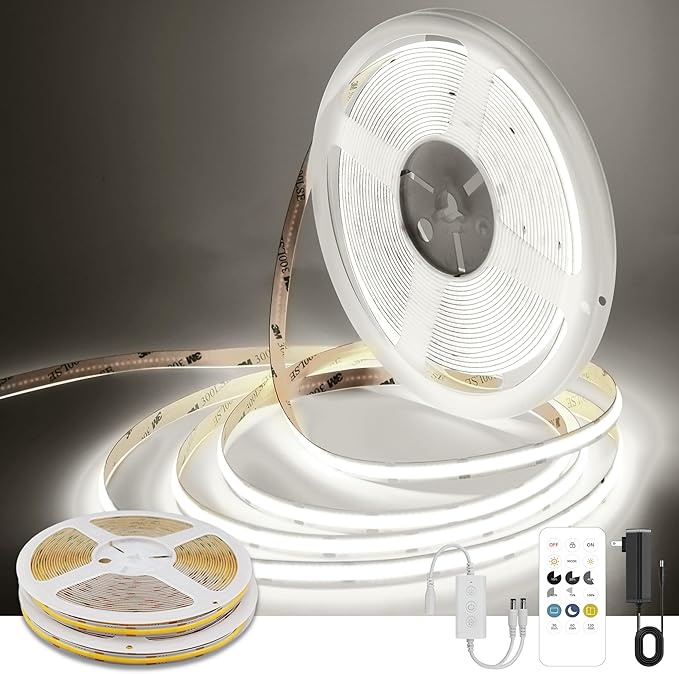 COB LED Strip Lights Cool White, 24V Dimmable led Light Strip KIT by PanderyCOBLightUPYourLife