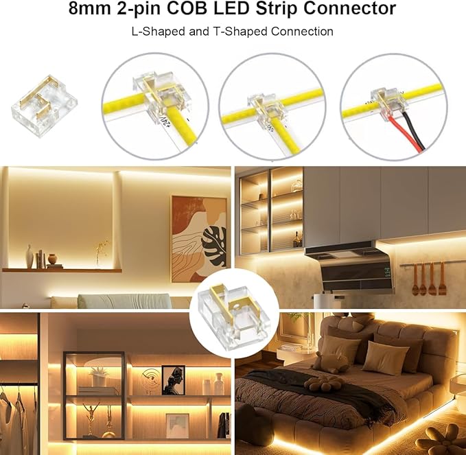 COB LED Strip Light Warm White, 66ft Dimmable 3000K Super Bright White Led - Image 7