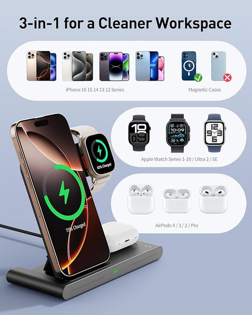 2026 Wireless Charger for Apple and Android Charging Station, 3 in 1 Fast Max - Image 2