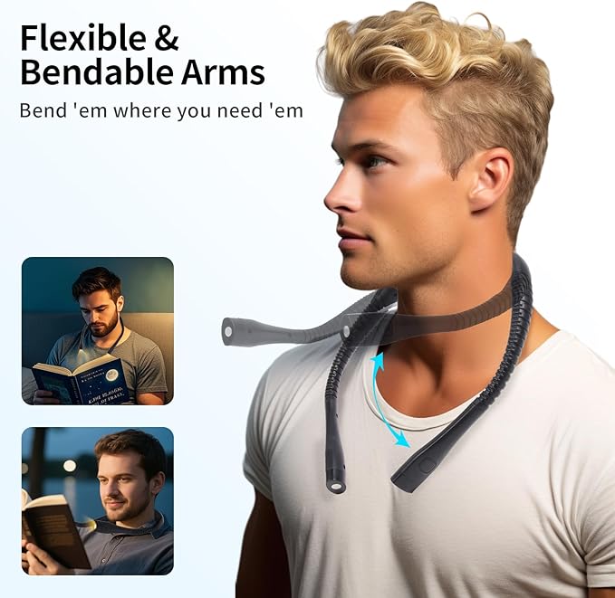 Book Light, 3-Color & 9-Brightness Reading Light, Bendable Neck Light, 80-hr - Image 3