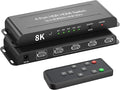 8K HDMI 2.1 Switch 4 in 1 Out, FERRISA 4K@120Hz HDMI Switcher Selector 4 Port by FERRISA