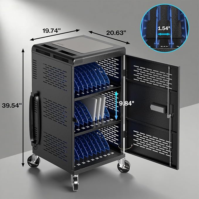 8 Pack | Fully Assembled 30 Bay Multi Device Charging Station - Image 3