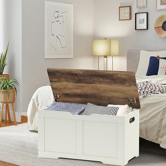 Timberer 31.5" Storage Chest, Wooden Storage Bench, Lift Top Toy Chest - Image 7
