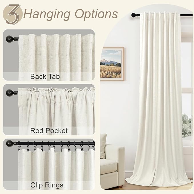 Extra Wide Room Darkening 90 Inch Curtains 2 Panels - Image 7