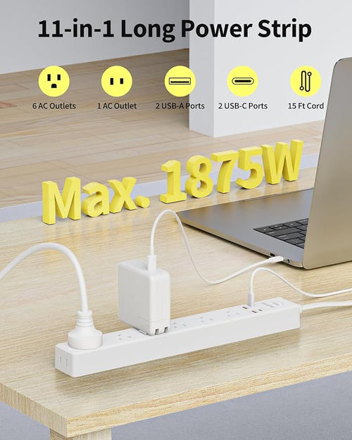 15 Ft Power Strip Surge Protector - Image 2