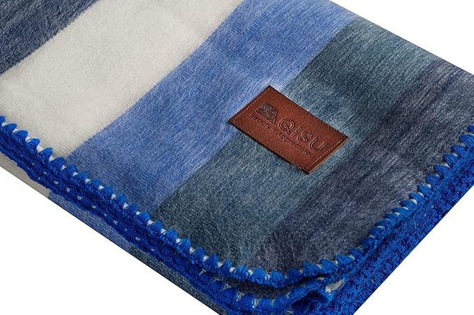 QISU Alpaca Wool Blanket Throw | Large, Stripe | 85 x 65 inches | Ultra-Soft - Image 3