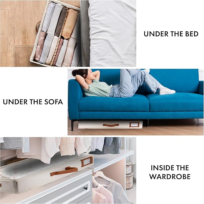 HOMELUX THEORY 2pc Low Profile Under Bed Storage Containers, Thin Under Couch - Image 4