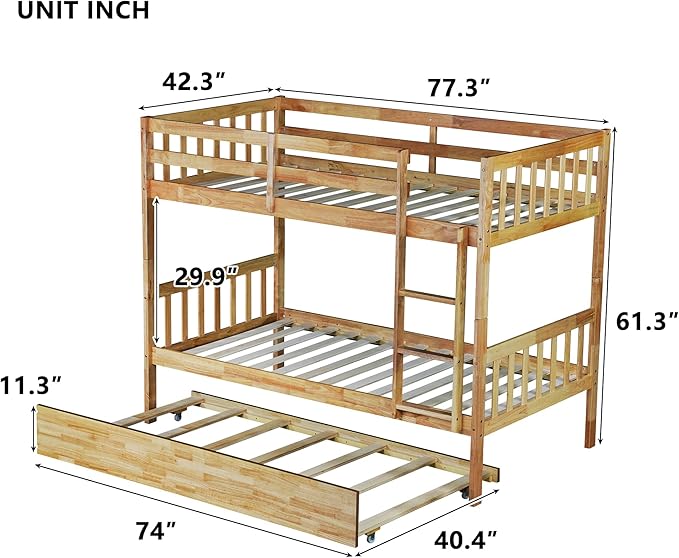 Bellemave Twin Over Twin Bunk Bed - Image 2