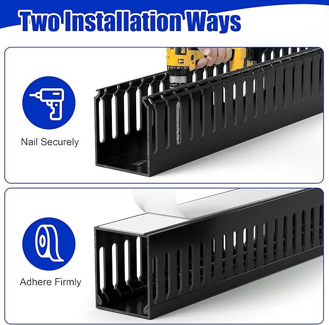 ZhiYo 99in Server Rack Cable Management Raceway, H2.4in x W2in Cable Raceway Kit - Image 3