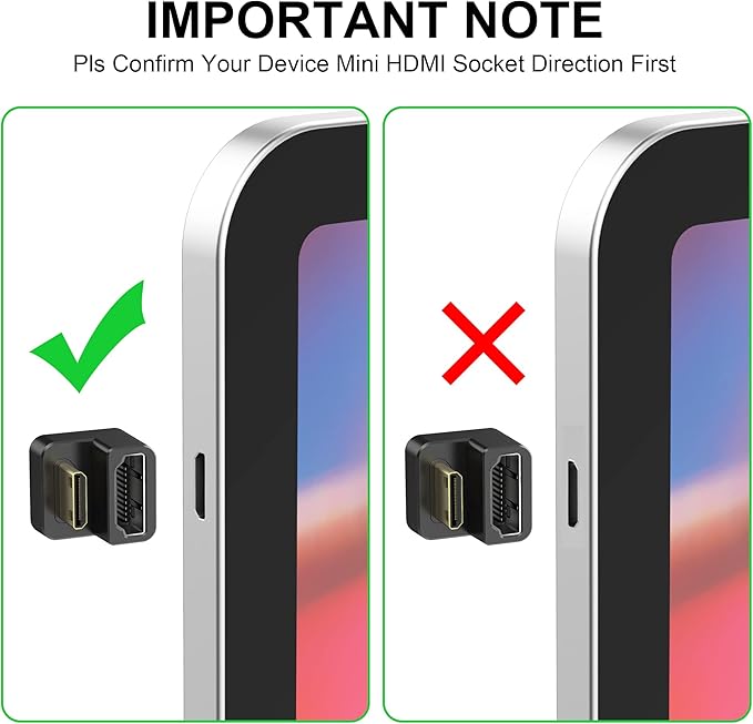AGVEE 3 Pack 180 Degree Angled Mini HDMI Male to HDMI Female Adapter, U-Shaped - Image 5
